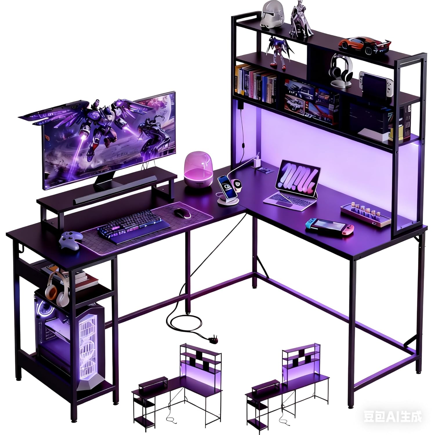 Gaming Desk With Hutch - Escritorio para juegos en forma de