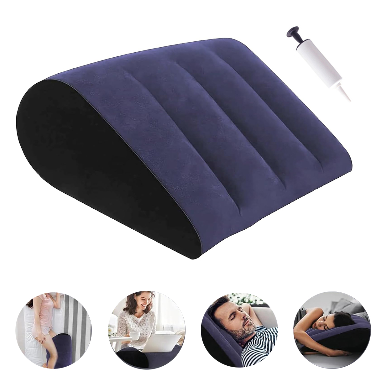 Office Furniture For Home - Almohada inflable ergonómica morada con soporte