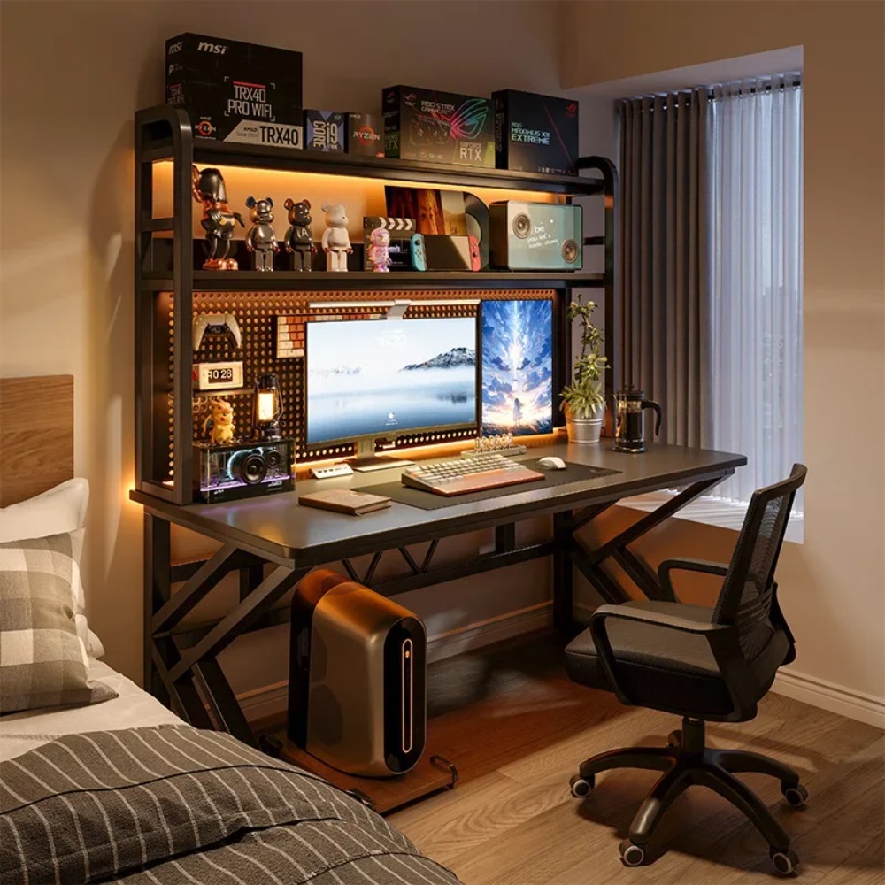 Gaming Desk With Hutch - Escritorio para Juegos con Estantería y