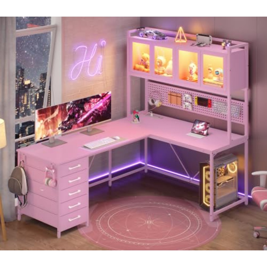 Gaming Desk With Hutch - Escritorio Esquinero para Juegos en Forma