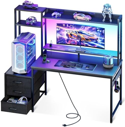 Gaming Desk With Hutch - Escritorio para Juegos de 48 Pulgadas