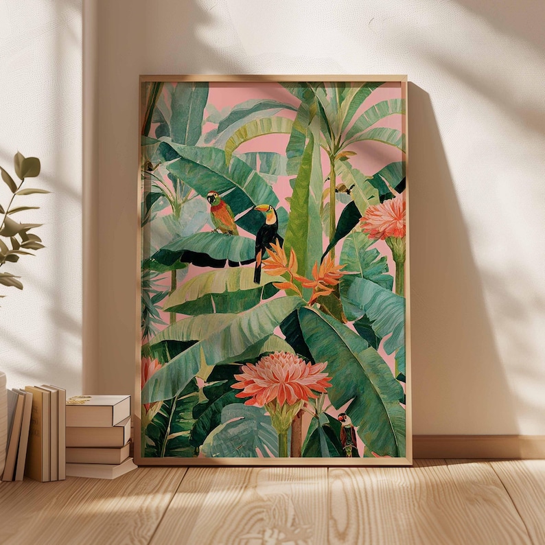 Póster de lienzo tropical retr - Office Furniture For Home reseña y precio