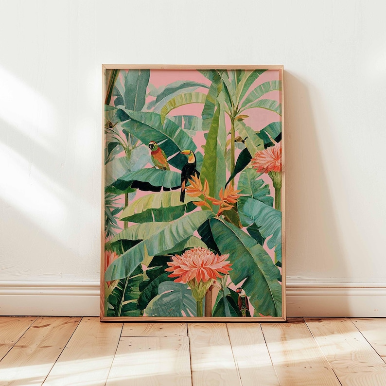 Póster de lienzo tropical retr - Office Furniture For Home reseña y precio