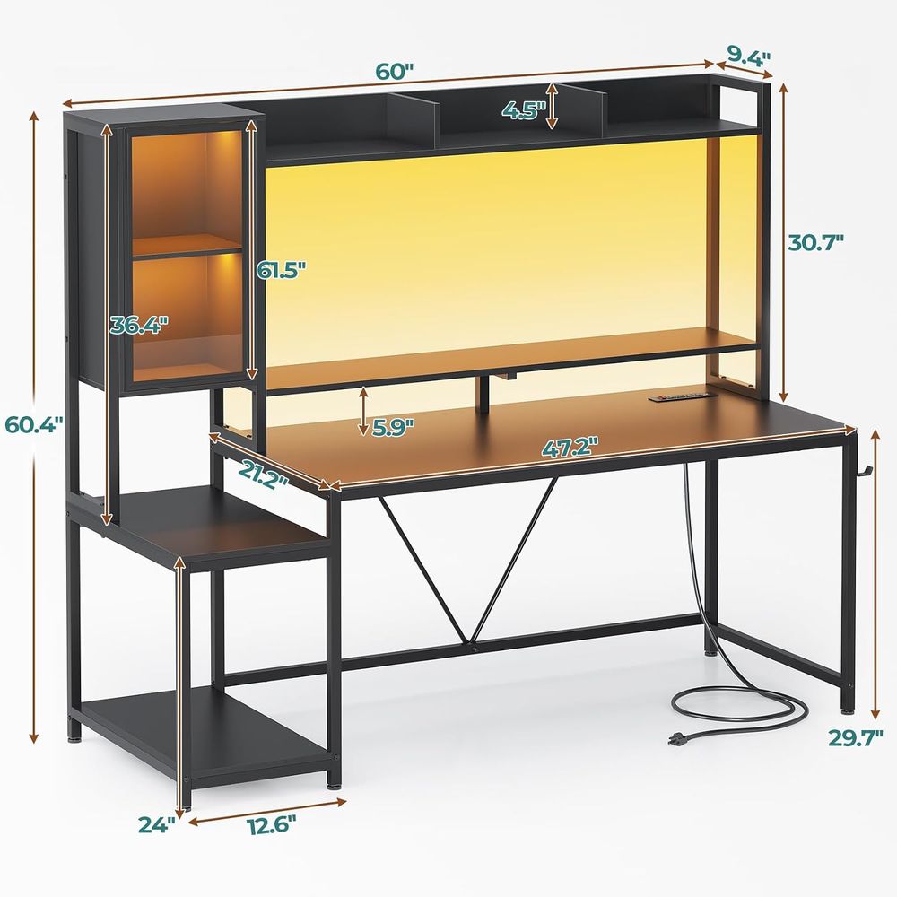 Escritorio para Juegos de 60'' - Gaming Desk With Hutch reseña y precio