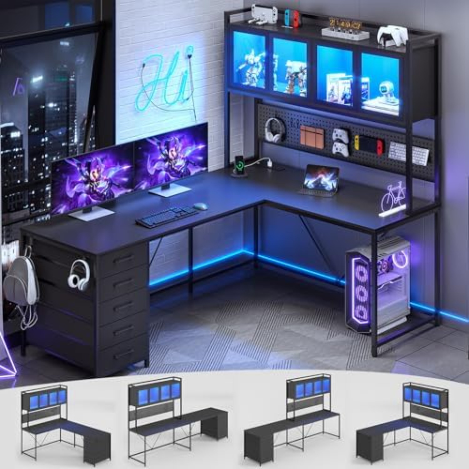 Escritorio Esquinero para Jueg - Gaming Desk With Hutch reseña y precio