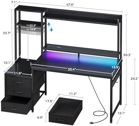 Escritorio para Juegos de 48 P - Gaming Desk With Hutch reseña y precio